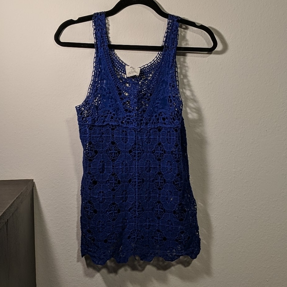 Urban Outfitters Lace Blue Tank